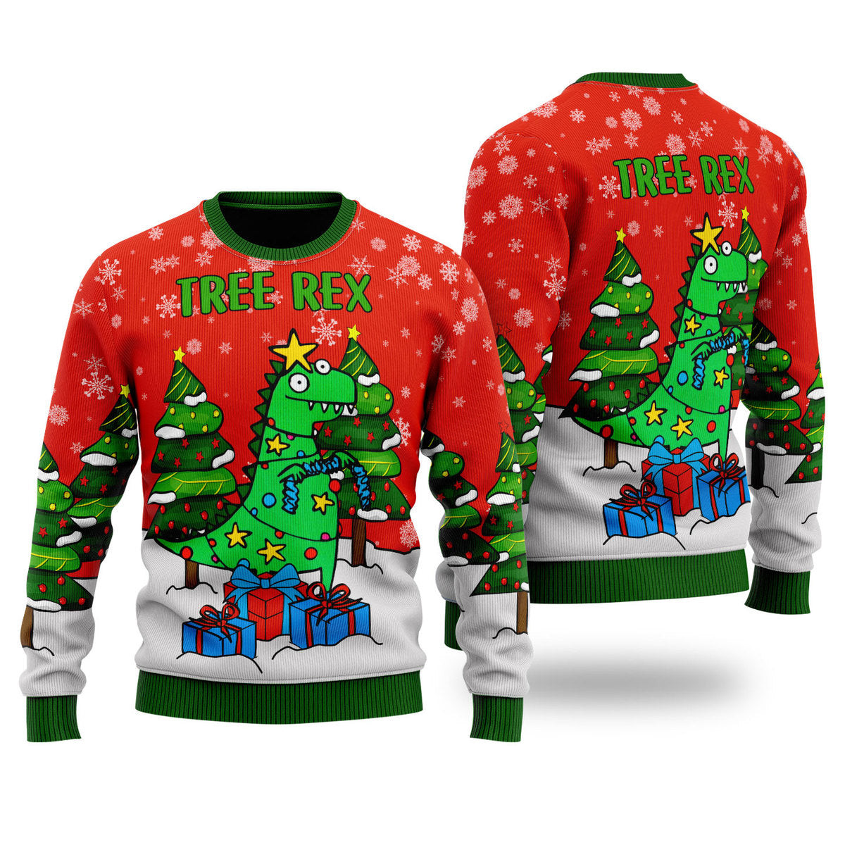 Tree Rex Ugly Christmas Sweater Ugly Sweater For Men Women