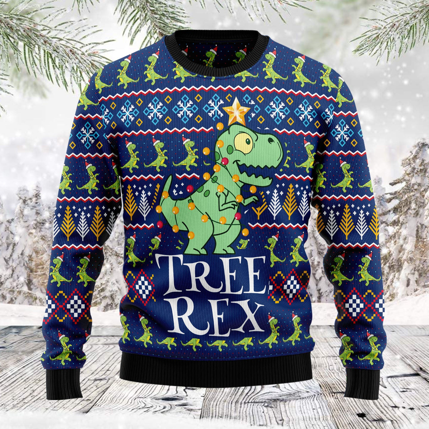 Tree rex Ugly Christmas Sweater