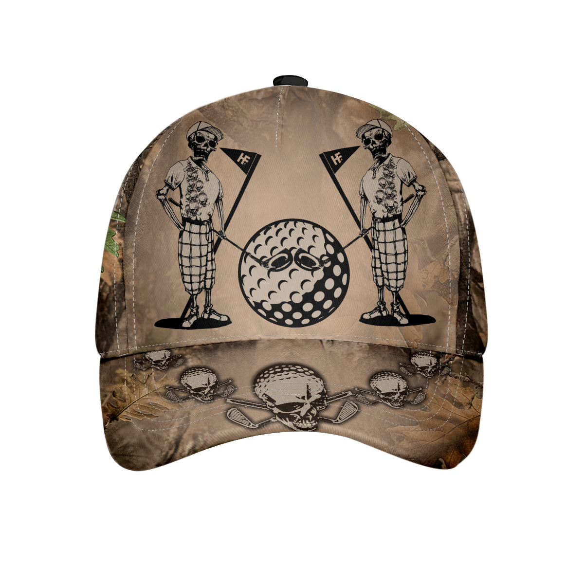 Trendy Camouflaged Skeleton Golfer MrBones Cap