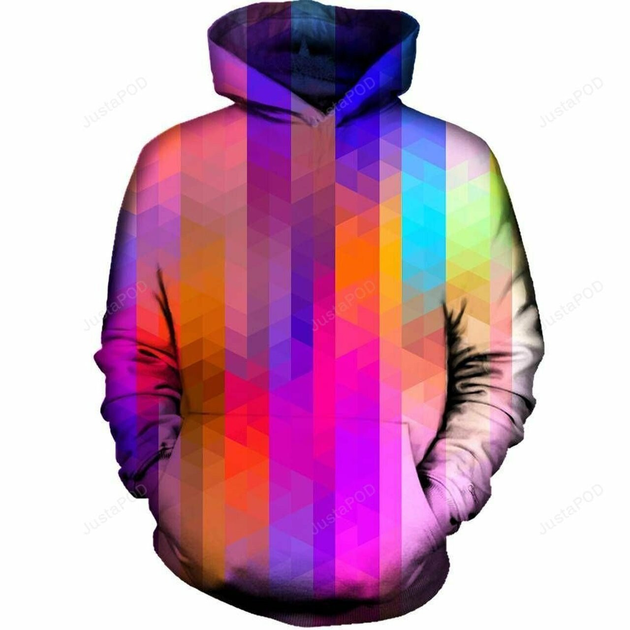 Triangle Pixels 3d All Over Printed Hoodie