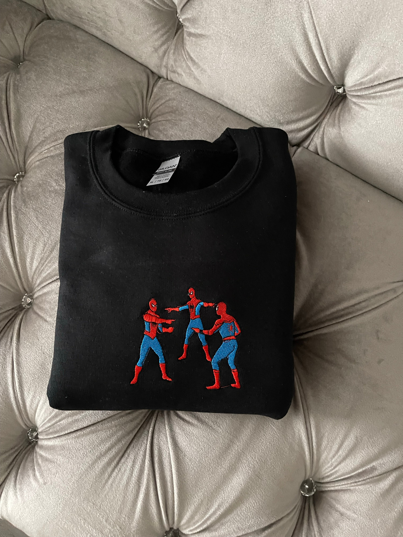 Triple Spiderman Embroidered Sweatshirt