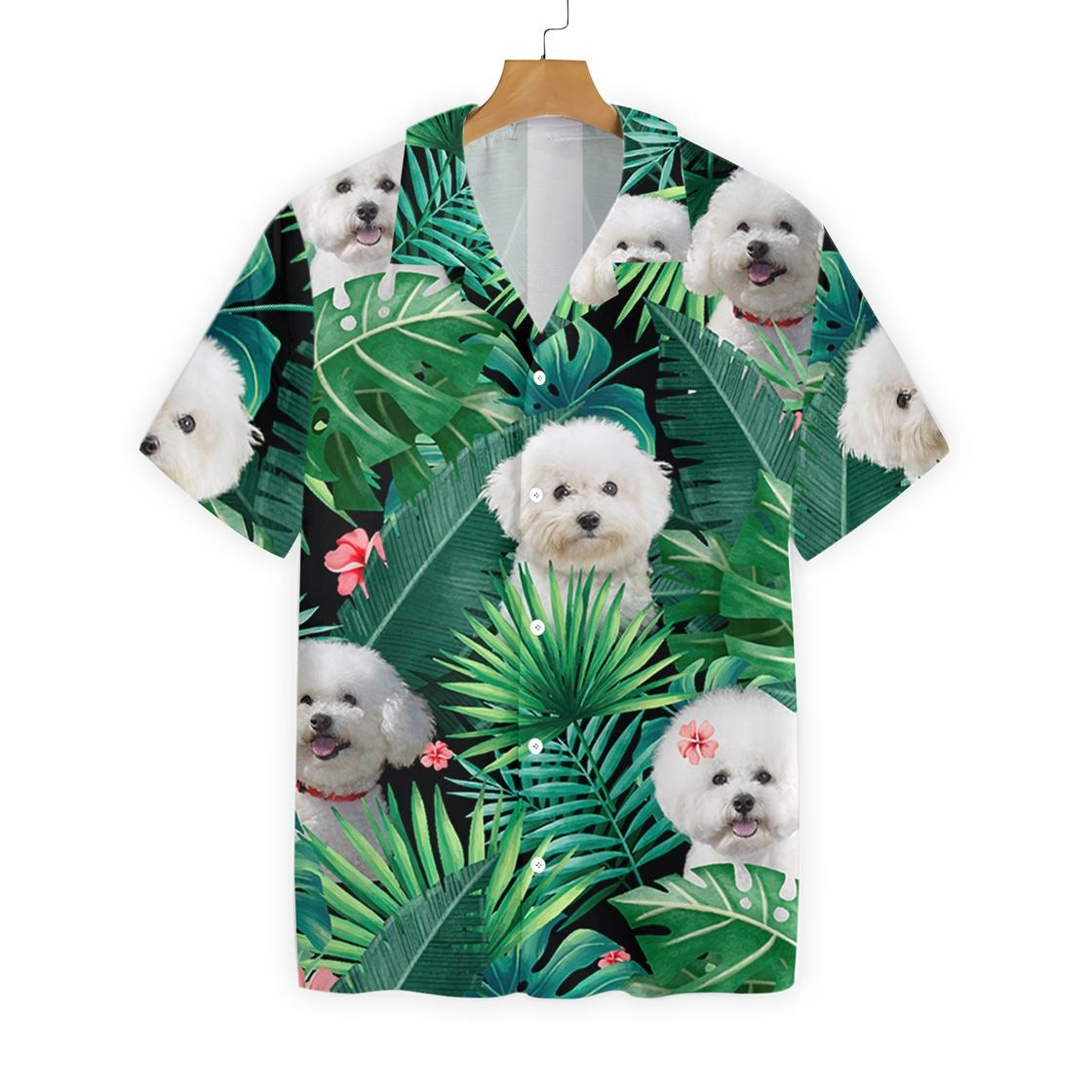 Tropical Bichon Frise Hawaiian Shirt