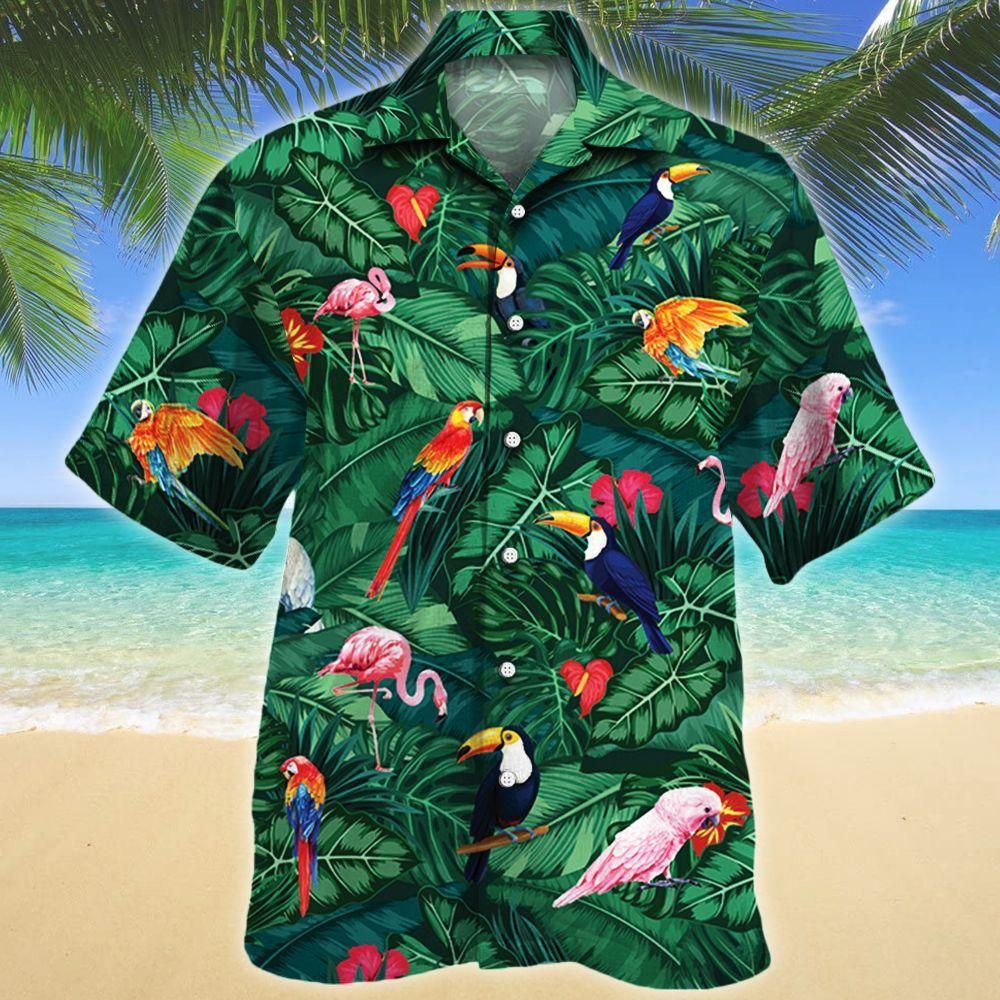 Tropical Birds Lovers Aloha Hawaiian Shirt Colorful Short Sleeve Summer Beach Casual Shirt For Men And Women