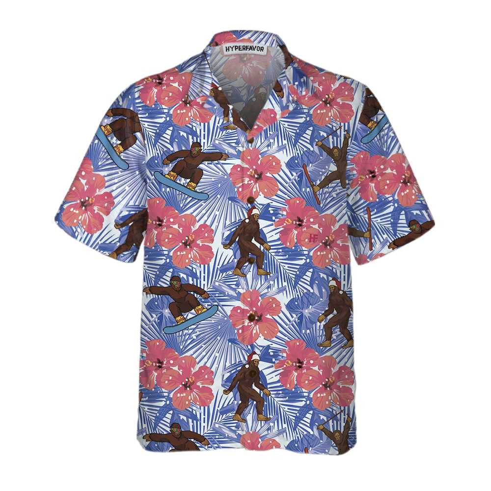 Tropical Christmas Bigfoot Hawaiian Shirt Funny Christmas Bigfoot Shirt Gift For Christmas
