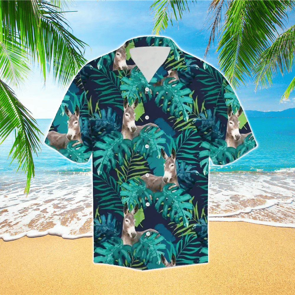 Tropical Donkey Colorful Unique Hawaiian Shirt for Men and Women