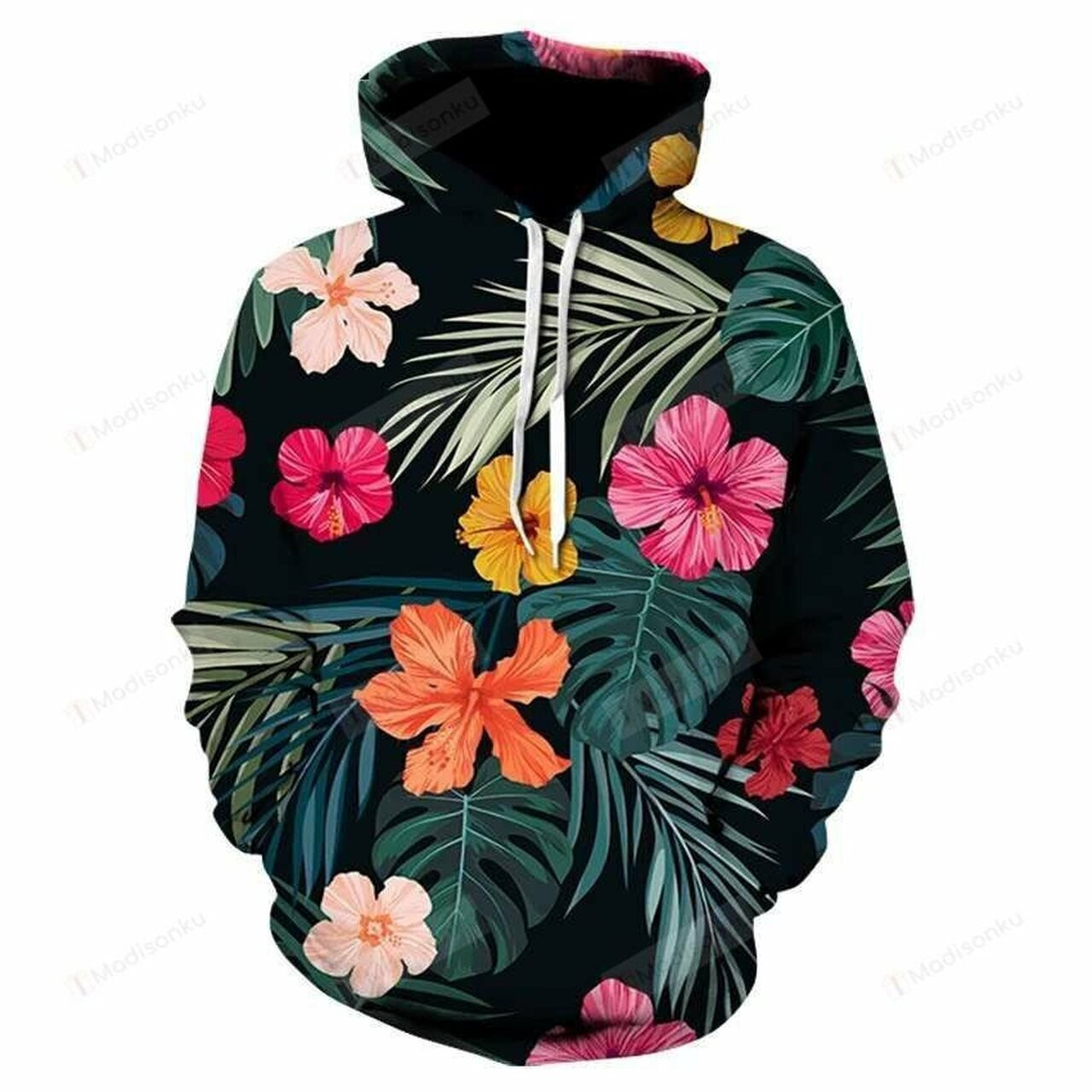 Tropical Floral Leaves For Unisex 3d All Over Print Hoodie