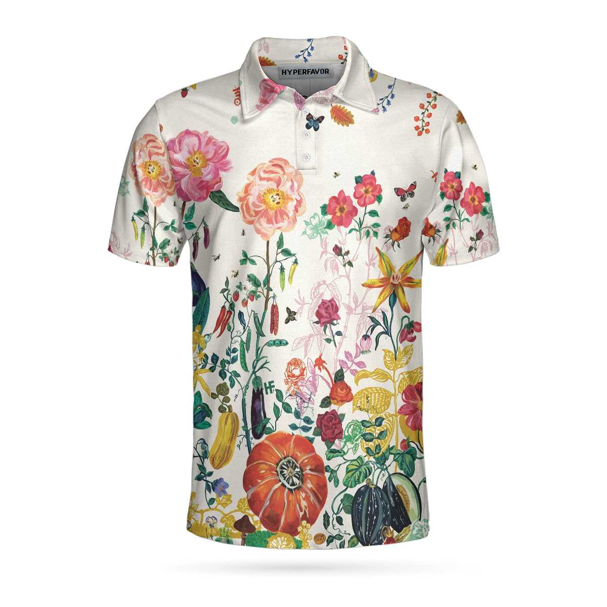 Tropical Floral Summer Polo Shirt Floral Print Tropical Polo Shirt For Summer Best Summer Vibe Shirt