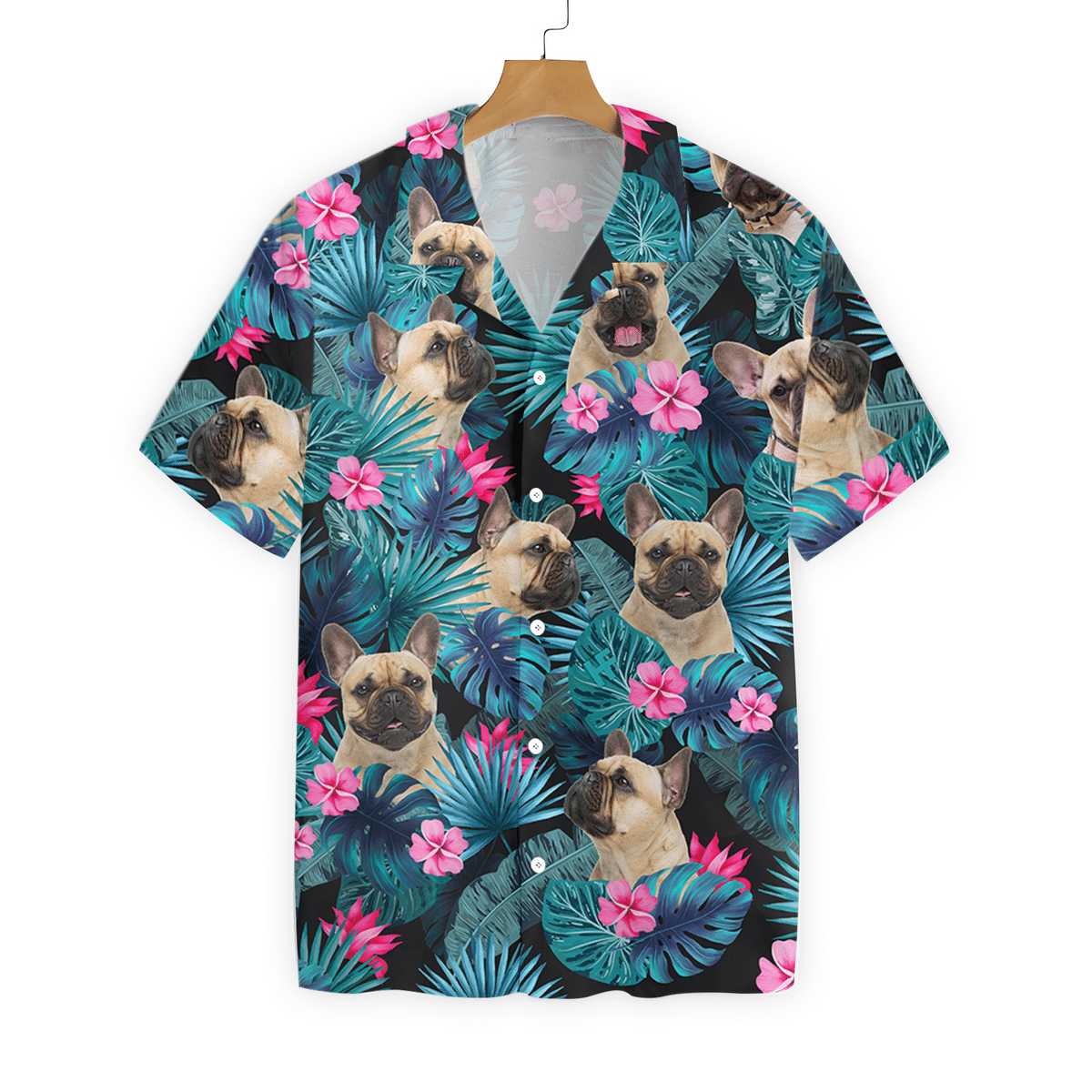 Tropical French Bulldog Hawaiian Shirt