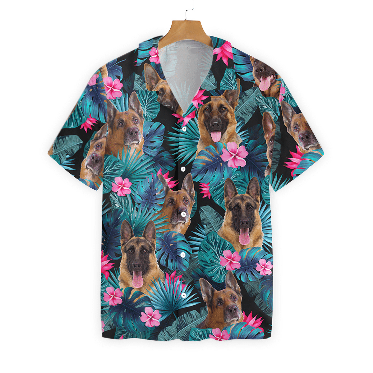 Tropical German Shepherd Hawaiian Shirt