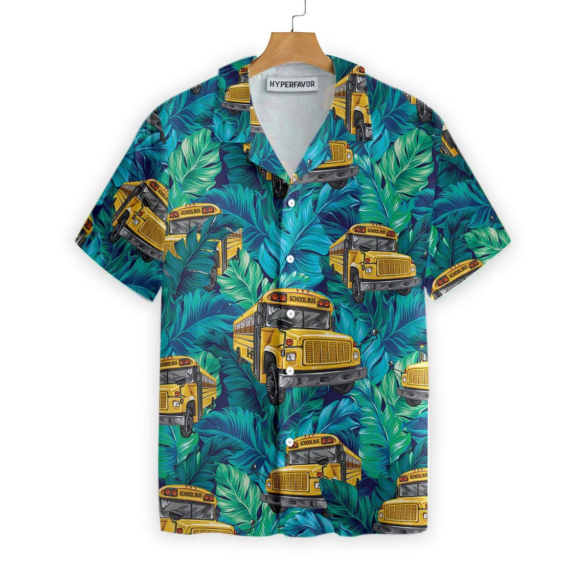 Tropical Leaves School Bus Driver Hawaiian Shirt Best Shirt For School Bus Drivers Unique Gift For Bus Drivers