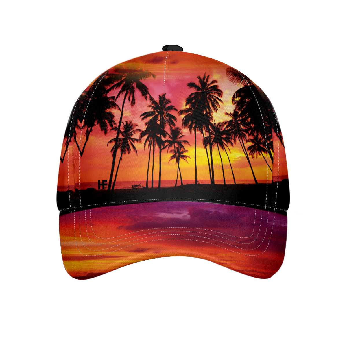 Tropical Sunset Palm Tree Classic Cap Tropical Print Baseball Cap Adjustable Tropical Cap For Men And Women