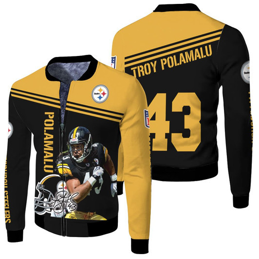 Troy Polamalu Pittsburgh Steelers Legend Signed Fleece Bomber Jacket