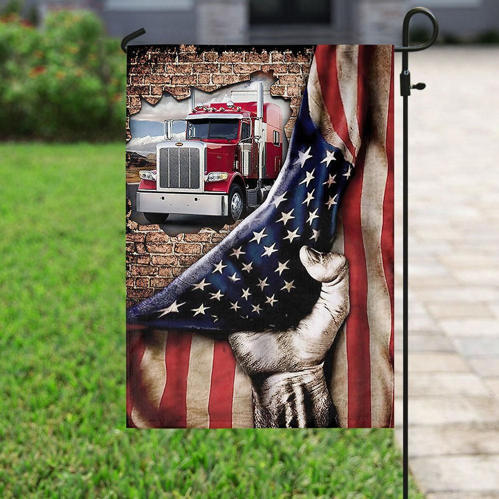 Truck Driver American Flag Garden Flag House Flag