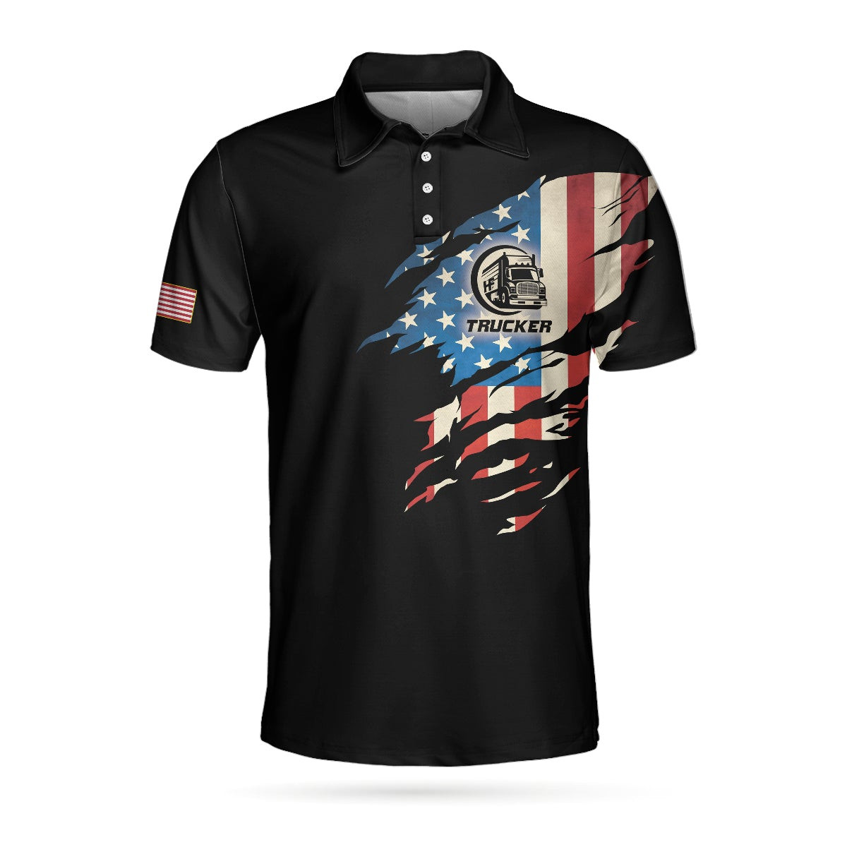 Trucker My Craft Allows Me To Drive Anything Polo Shirt Skull Truck Driver American Flag Polo Shirt