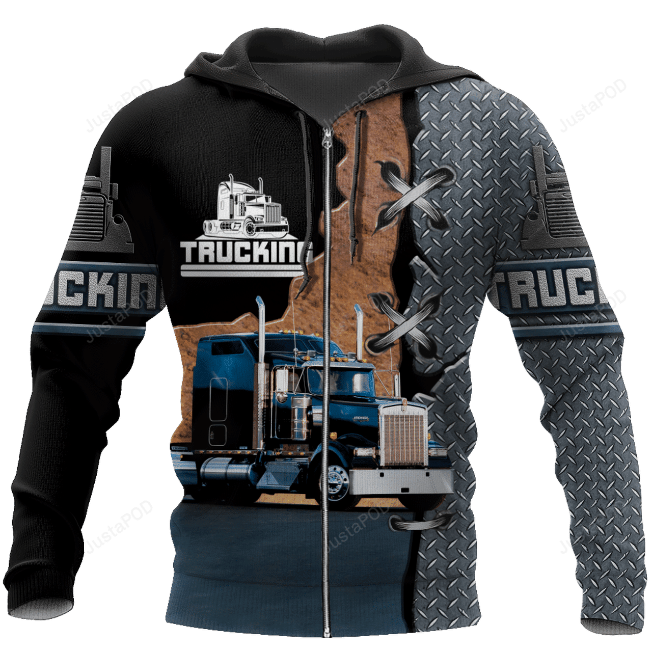 Trucking And Steel Pattern 3d All Over Print Hoodie