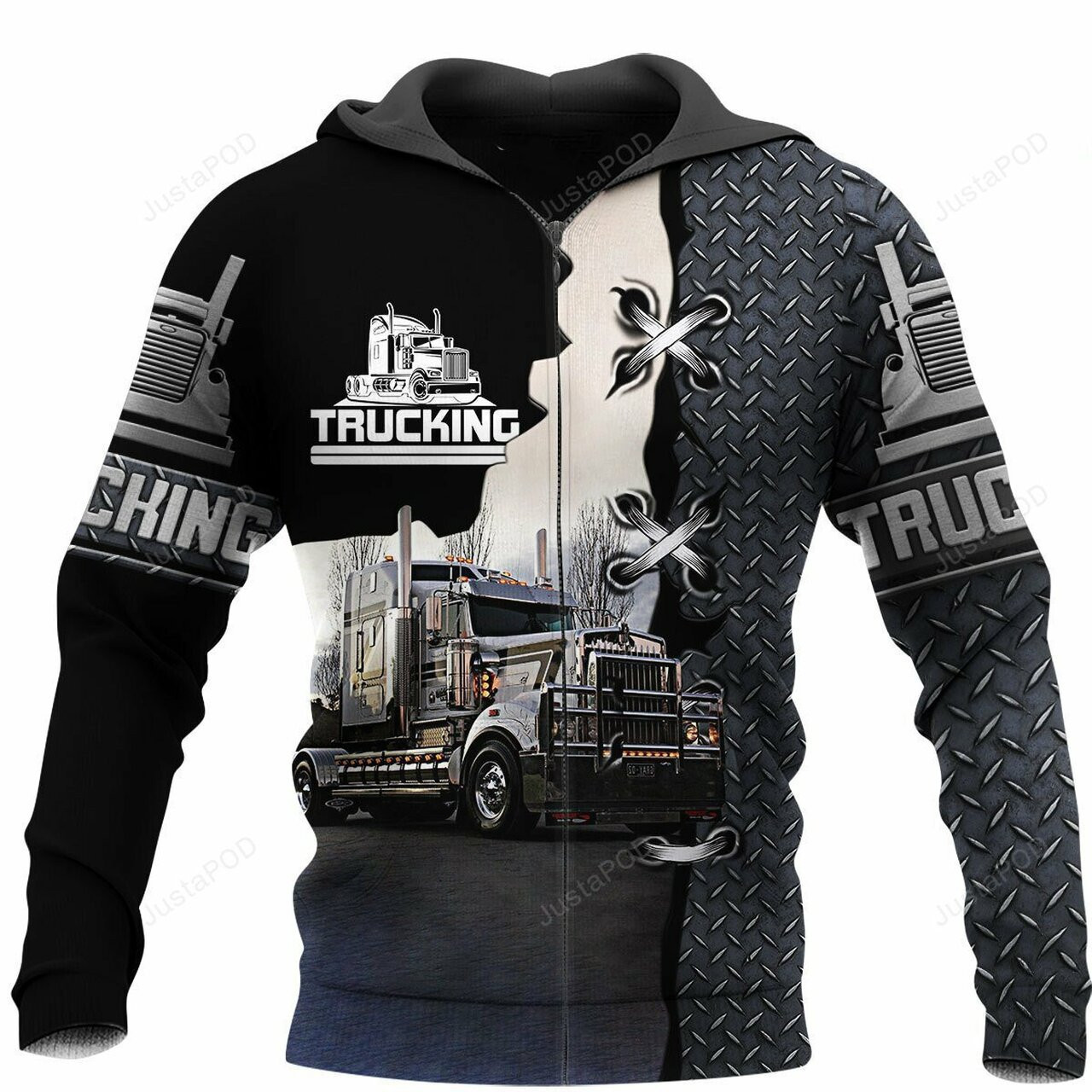 Trucking And Steel Pattern 3d All Over Print Hoodie