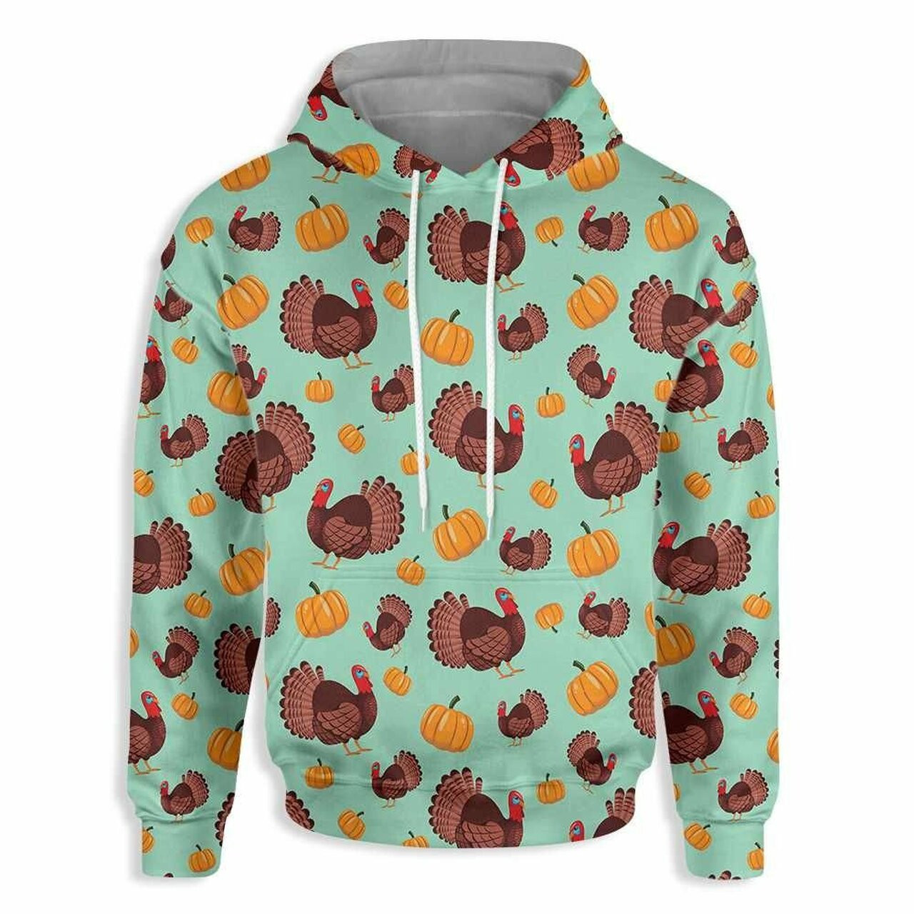 Turkey And Pumpkin For Thanksgiving 3d All Over Print Hoodie