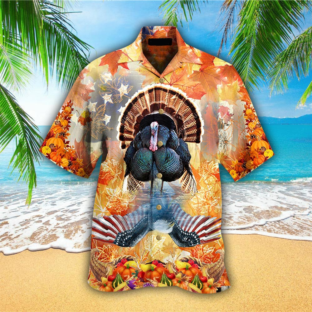 Turkeys Fall Thanksgiving Hawaiian Shirt for Men and Women