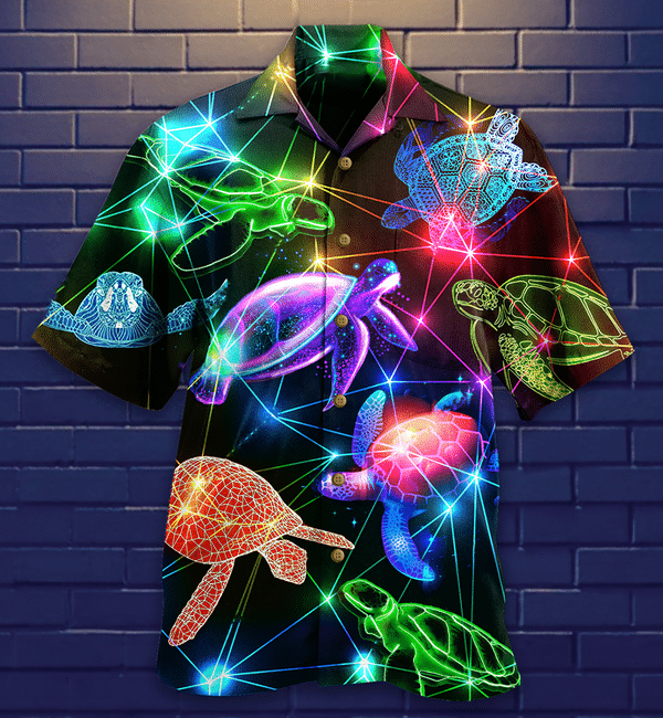 Turtle Fullcolor Neon Style Loves Ocean Limited Edition - Hawaiian Shirt - Hawaiian Shirt For Men, Hawaiian Shirt For Women, Aloha Shirt