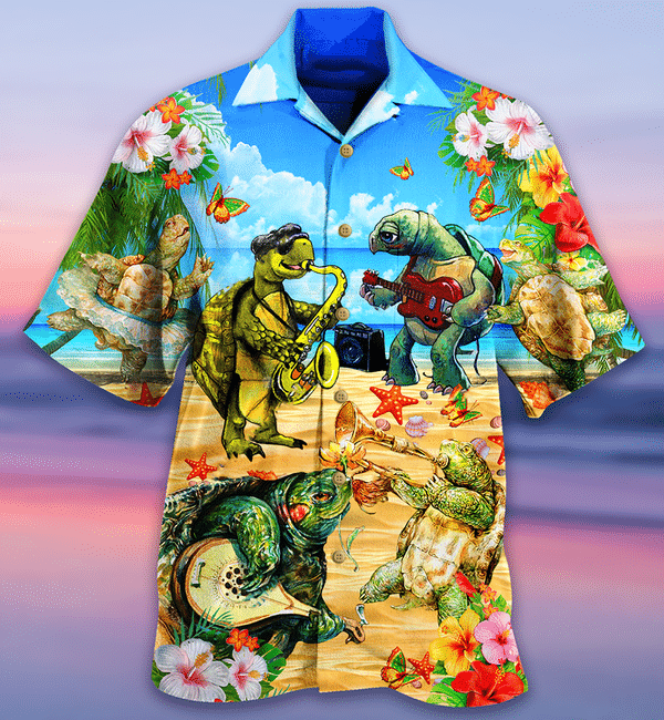 Turtle Loves Music Everyday Limited Edition - Hawaiian Shirt - Hawaiian Shirt For Men