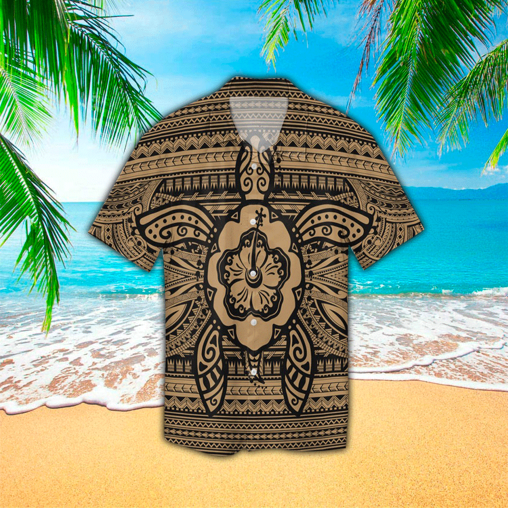 Turtle Polynesian Tribal Hawaiian Shirt Summer Aloha Shirt