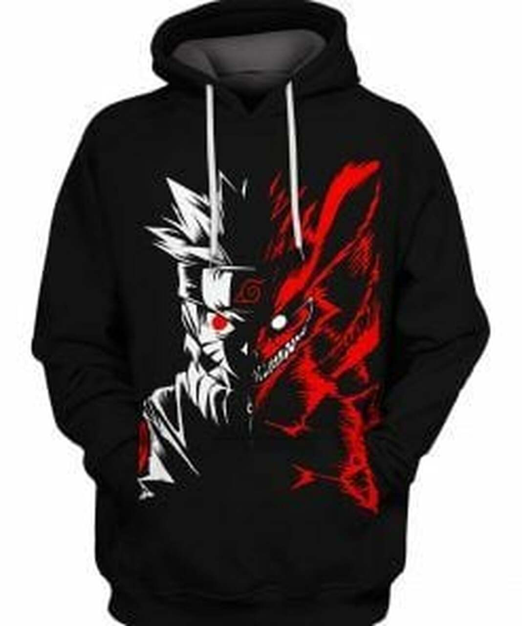 Two Face Naruto 3d All Over Print Hoodie