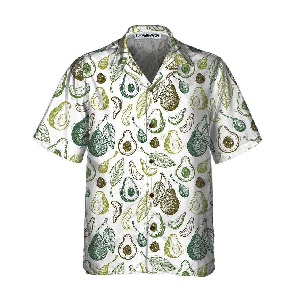 Types Of Avocado Hawaiian Shirt Funny Avocado Shirt Short Sleeve Avocado Print Shirt