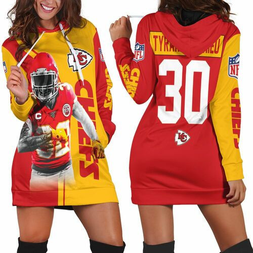 Tyrann Mathieu 30 Kansas City Chiefs Afc West Division Champions Super Bowl 2021 Hoodie Dress Sweater Dress Sweatshirt Dress