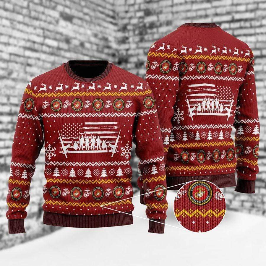 US Marine Corps Ugly Christmas Sweater Ugly Sweater For Men Women