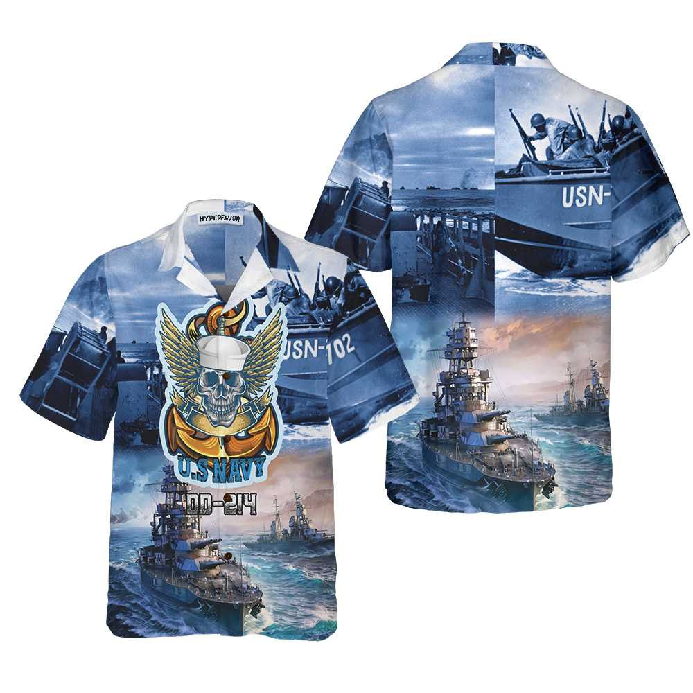 US Navy DD-214 Hawaiian Shirt Proud Veteran Shirt Meaningful Gift For US Navy Veteran