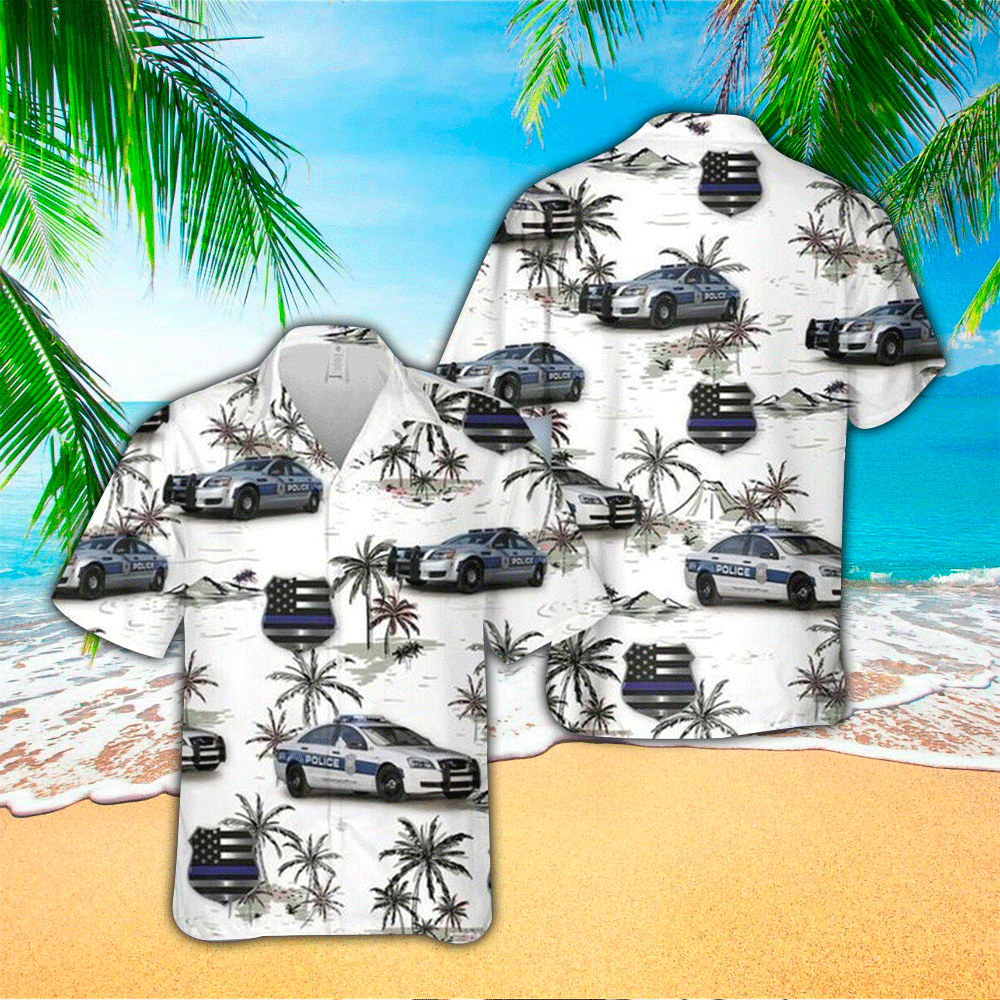 US Police Hawaiian Shirt Summer Aloha Shirt