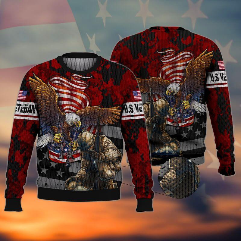 US Veteran Ugly Christmas Sweater Ugly Sweater For Men Women