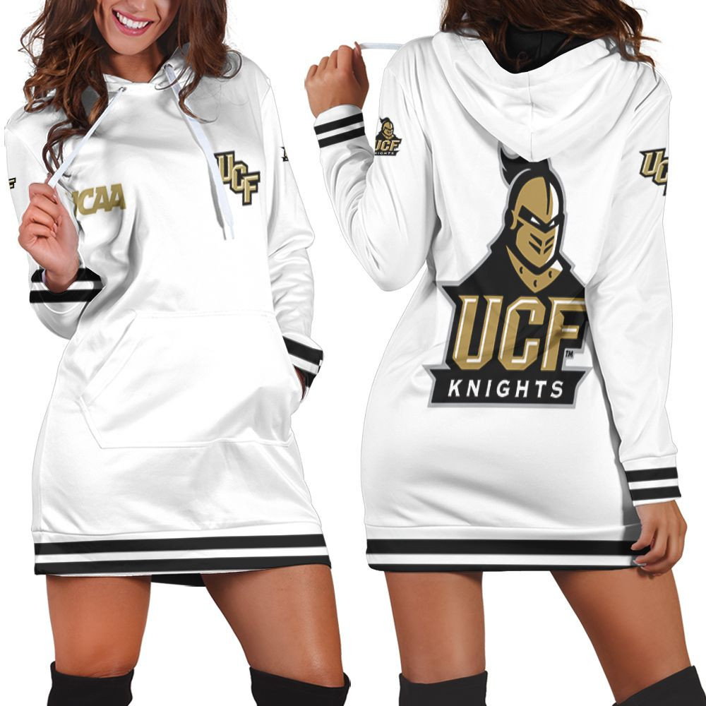 Ucf Knights Ncaa Classic White With Mascot Logo Gift For Ucf Knights Fans Hoodie Dress Sweater Dress Sweatshirt Dress