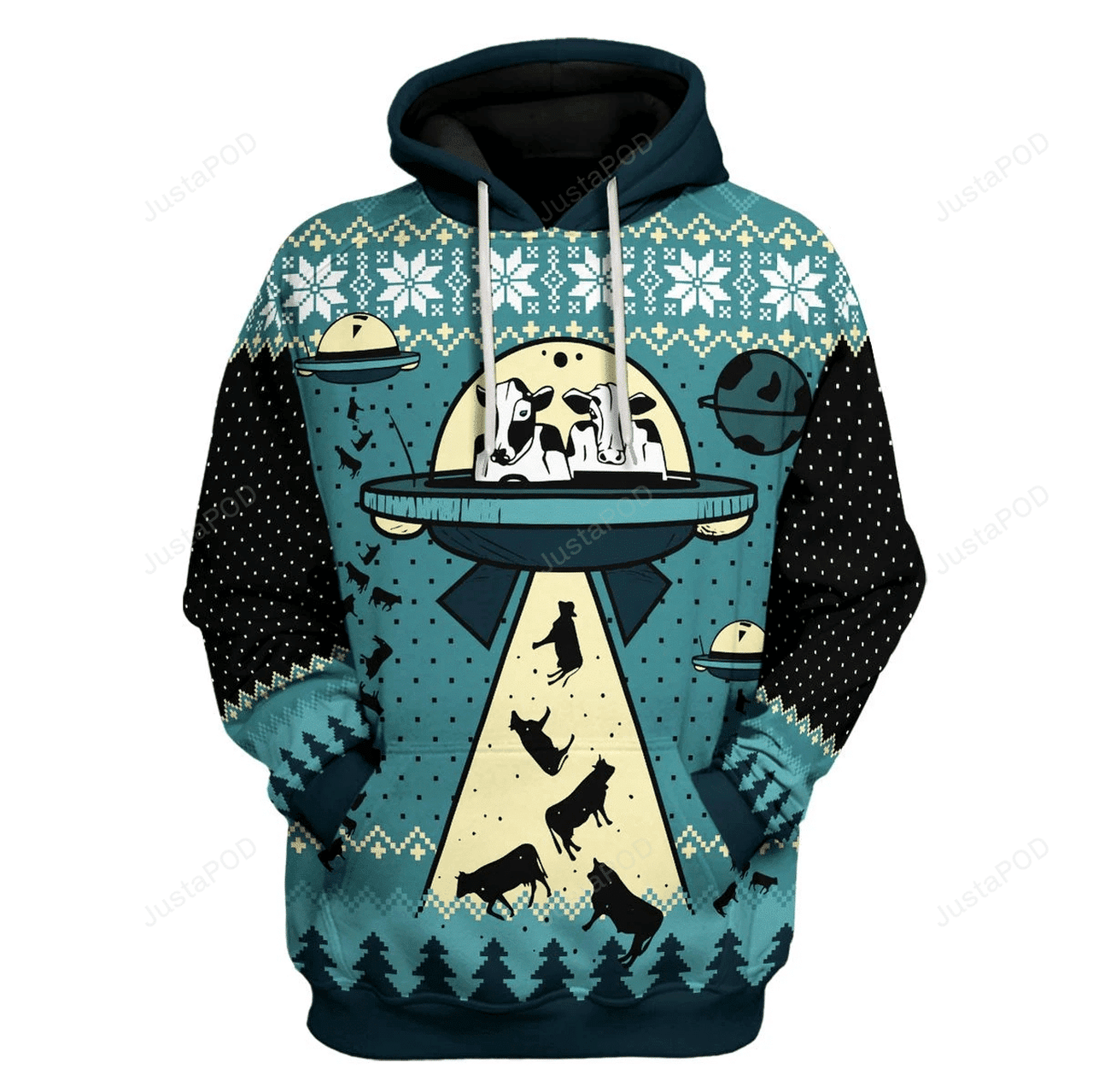 Ufo Alien Cow 3d All Print Hoodie