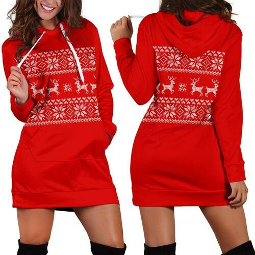 Ugly Christmas Hoodie Dress Sweater Dress Sweatshirt Dress 3d All Over Print For Women Hoodie