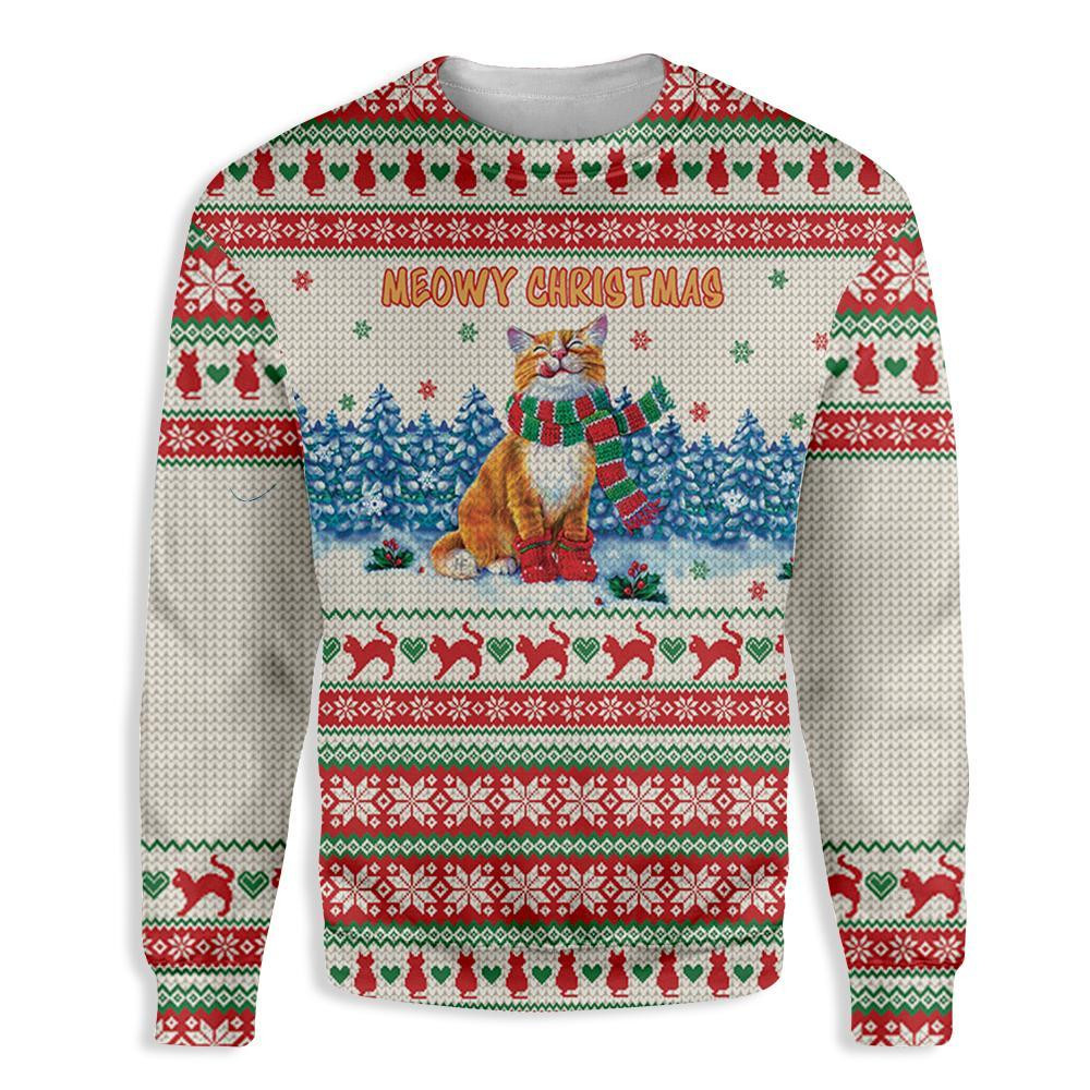 Ugly Christmas Meowy Cat Ugly Christmas Sweater Ugly Sweater For Men Women