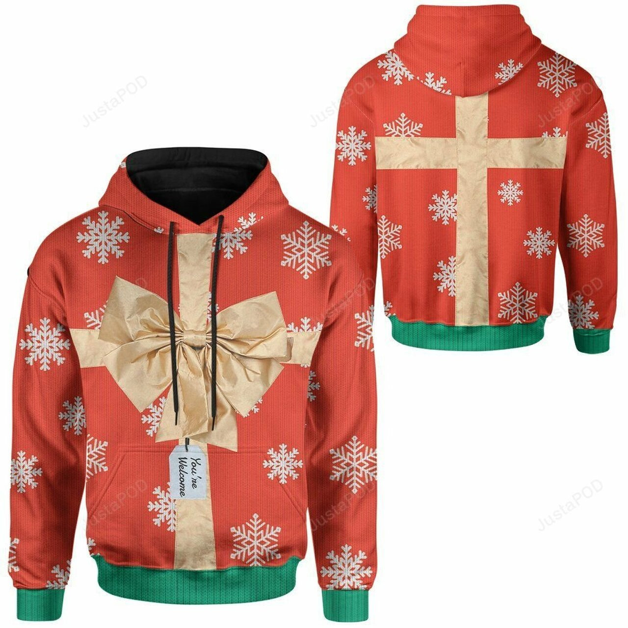 Ugly Christmas Red Gift Box 3d All Over Print Hoodie