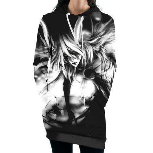 Ulquiorra Cifer Final Transformation Hooded Dress Bleach 3d Hoodie Dress Sweater Dress Sweatshirt Dress Hoodie