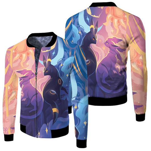 Umbreon And Espeon Fleece Bomber Jacket