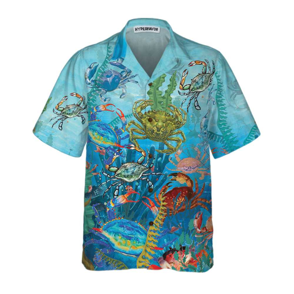 Underwater World Crab Hawaiian Shirt Cool Crab Shirt For Men And Women Crab Gift Idea