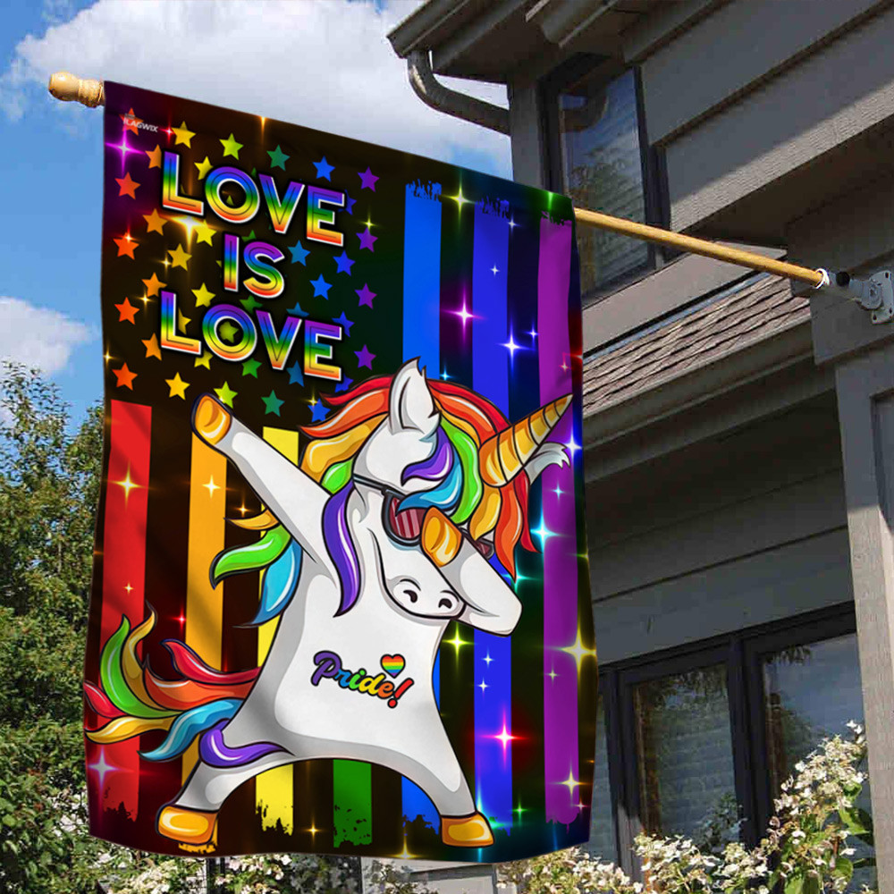 Unicorn Love Is Love Pride LGBT Rainbow Flag Diversity Flag Pride Gay Pride Lesbian Flag