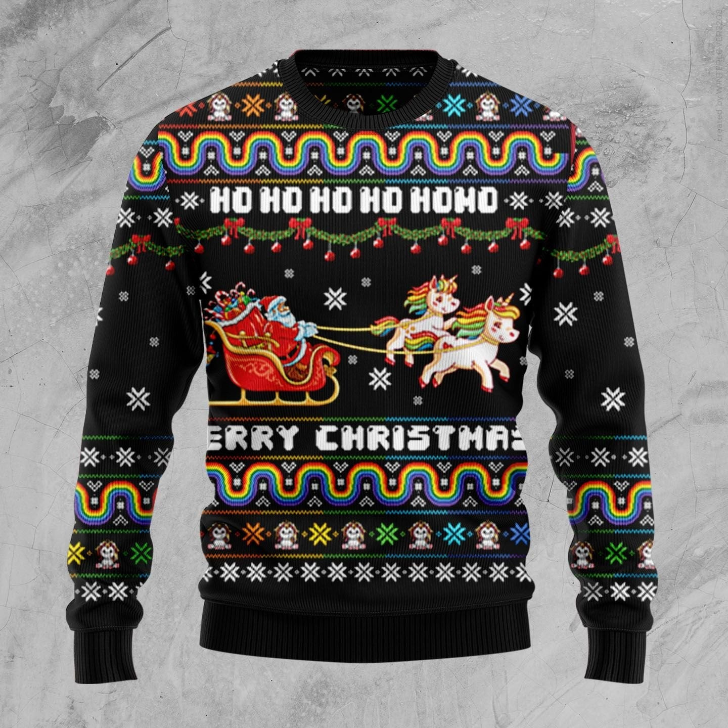 Unicorn Merry Christmas Ugly Christmas Sweater Ugly Sweater For Men Women