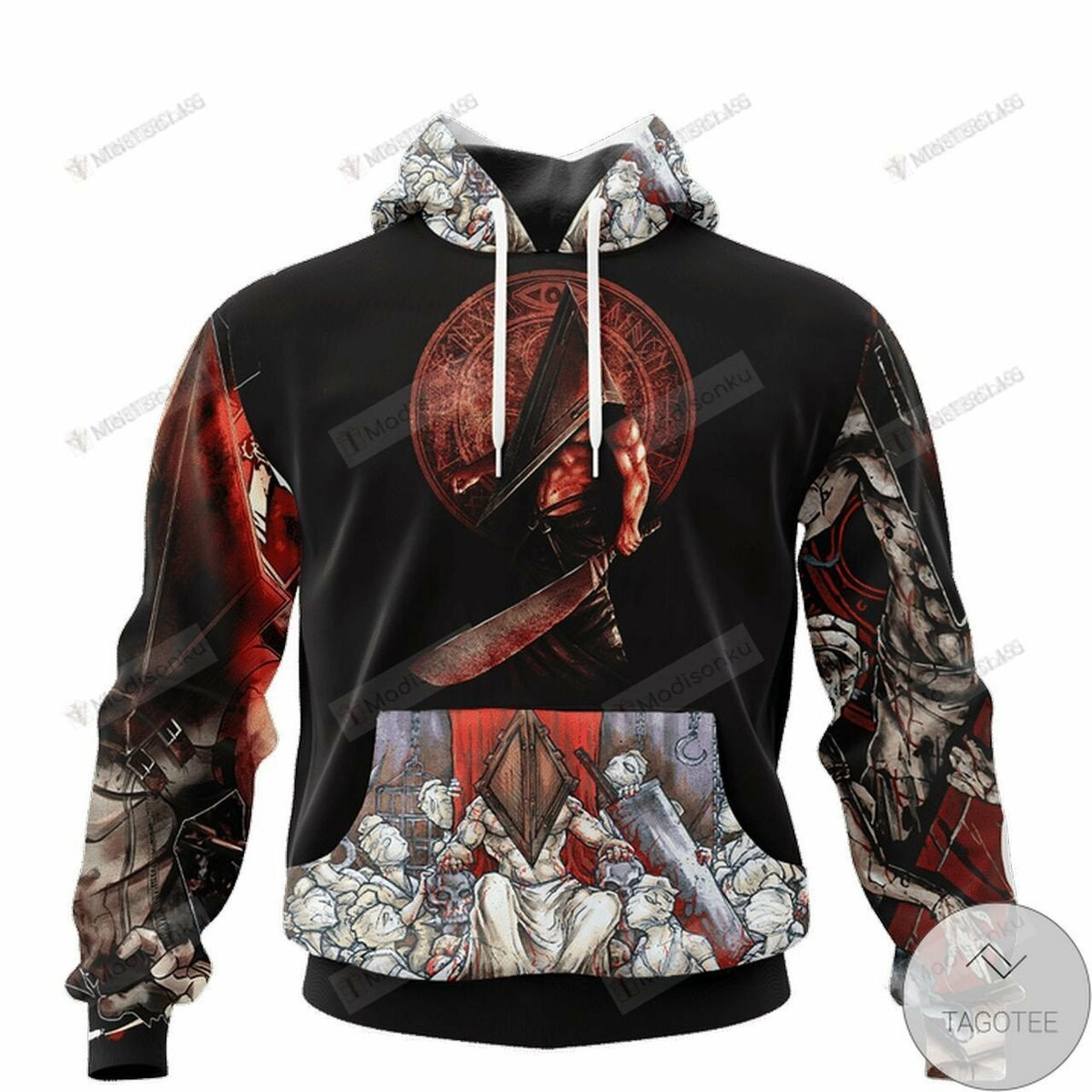 Unique Red Pyramid Halloween Horror 3d All Over Print Hoodie