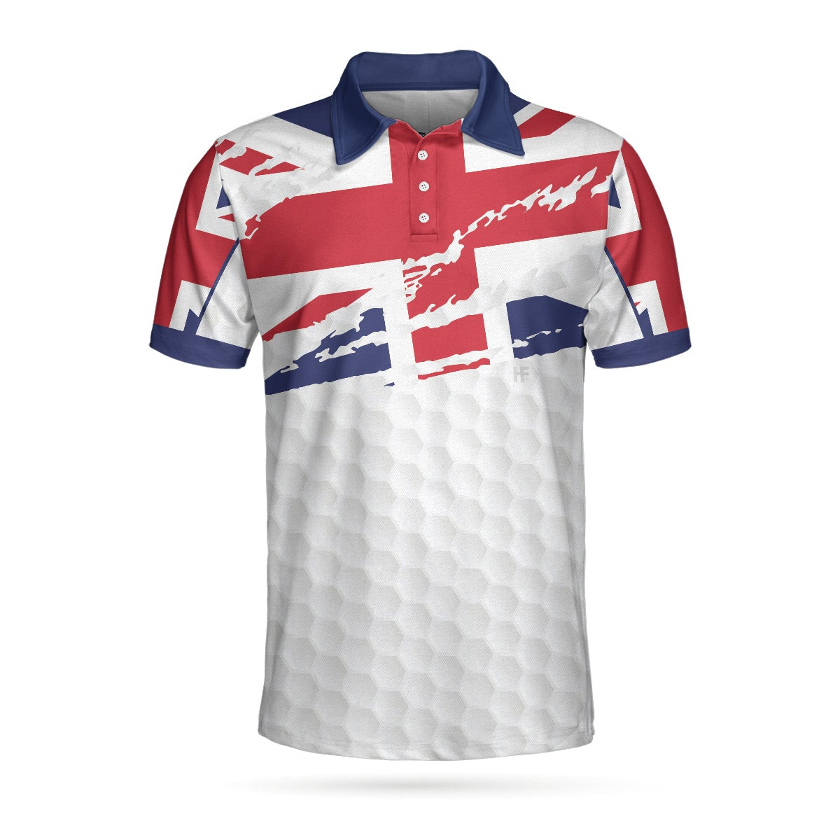 United Kingdom Flag Golf Texture Black Golfer Polo Shirt Great Britain Jack Polo Shirt UK Golf Shirt For Men