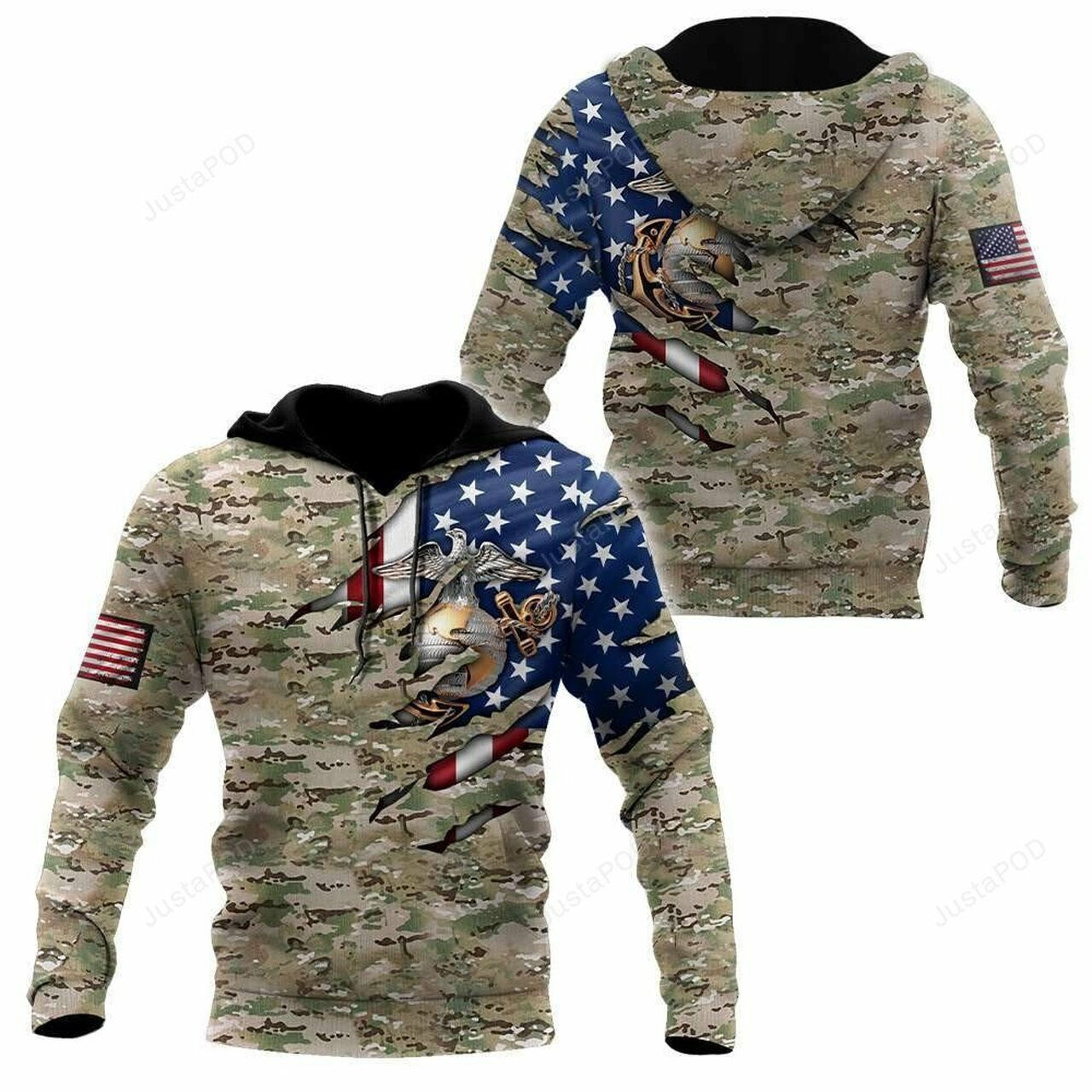 United States Marine 3d All Print Hoodie