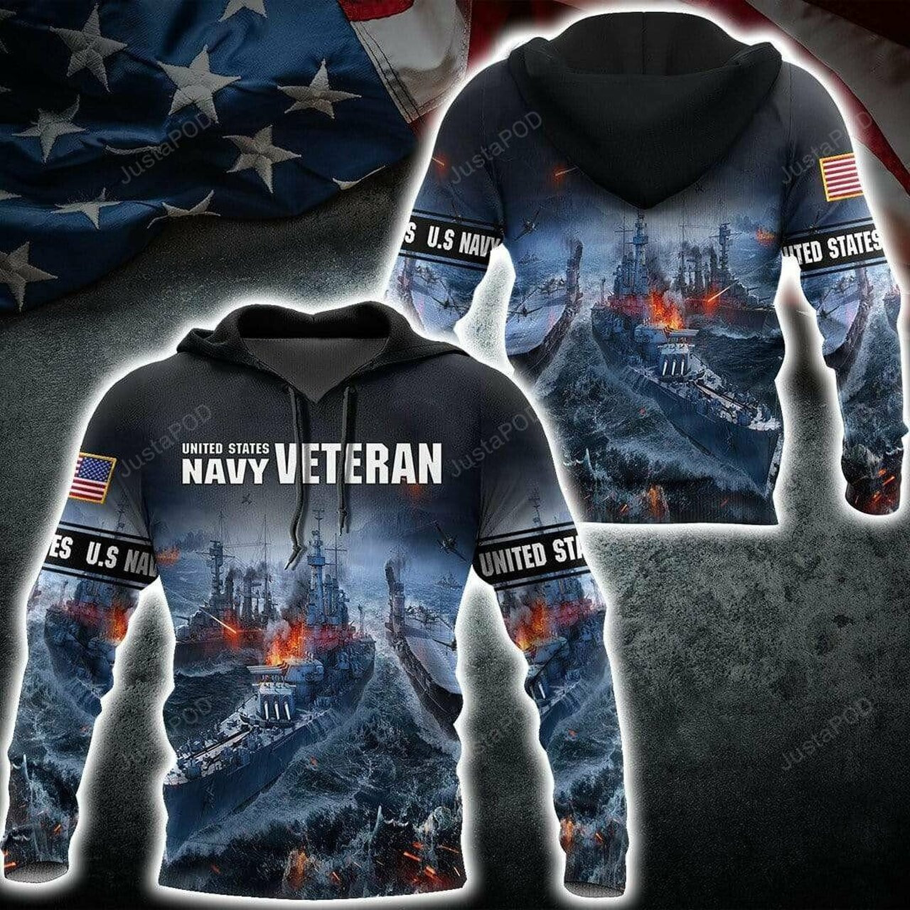 United States Navy Army 3d All Print Hoodie