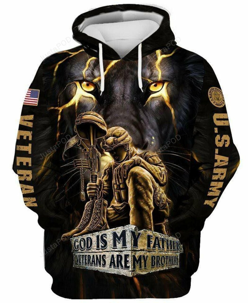 Us Army God Is My Father Veteran Is My Brothers 3d All Print Hoodie