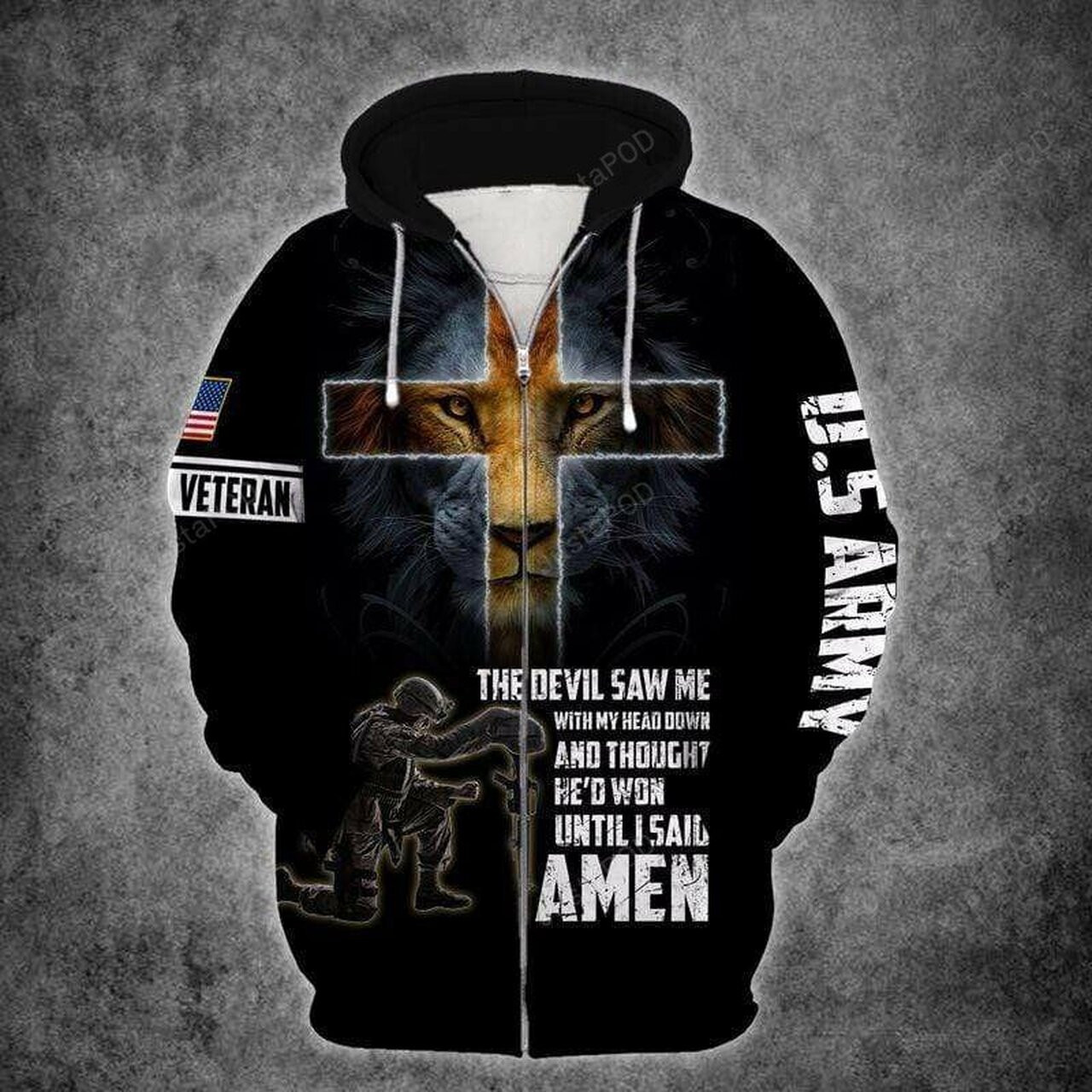 Us Army Lion God Untill I Said Amen 3d All Print Hoodie