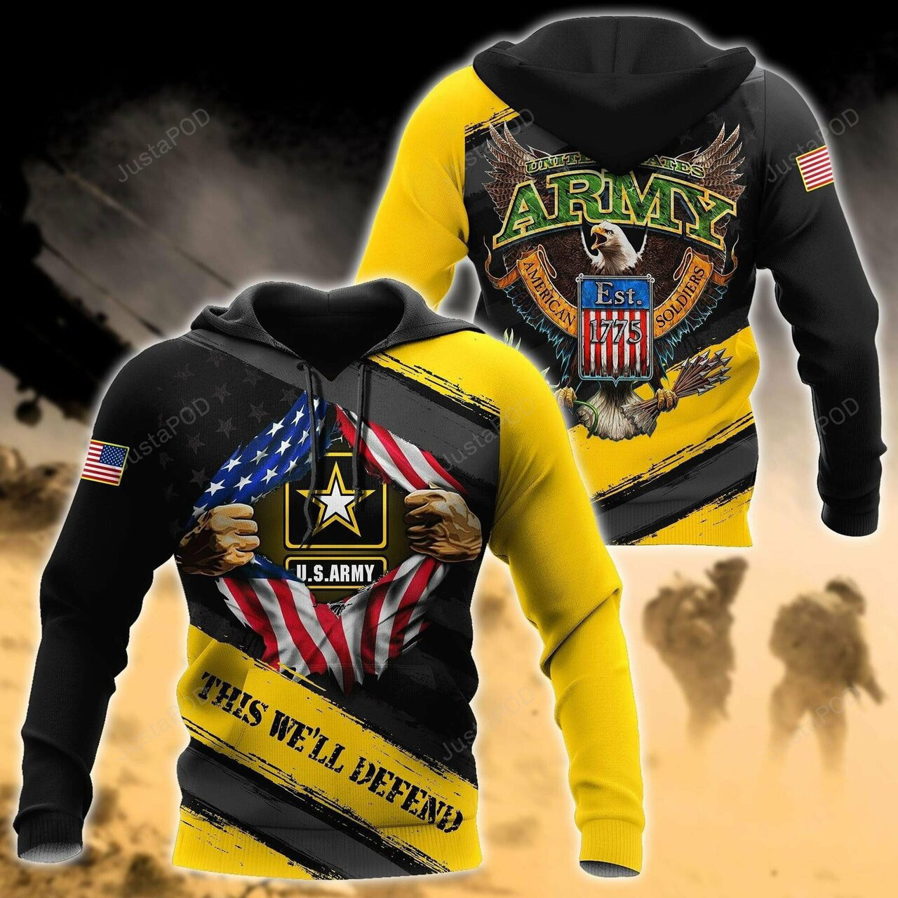 Us Army This Well Defend 3d All Print Hoodie