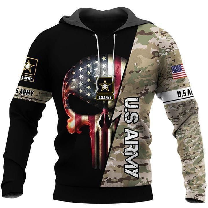 Us Army Us Flag America Skull Pullover And Zippered Hoodies Custom 3D Graphic Printed 3D Hoodie All Over Print Hoodie For Men For Women